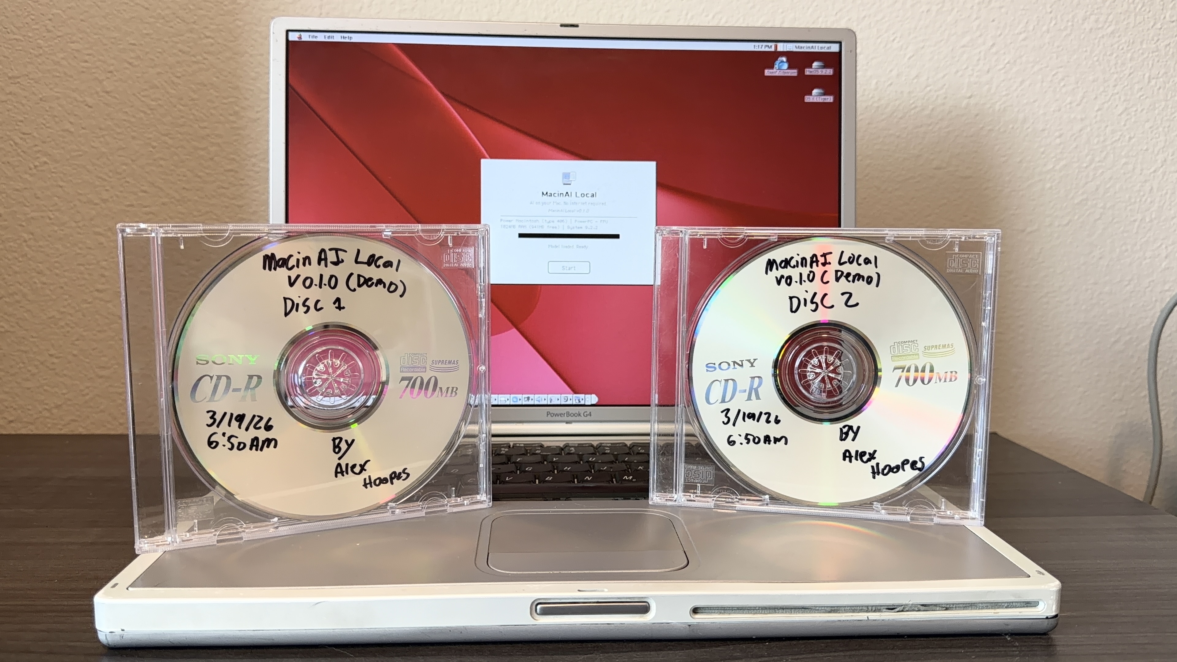 PowerBook G4 Titanium with MacinAI Local CDs